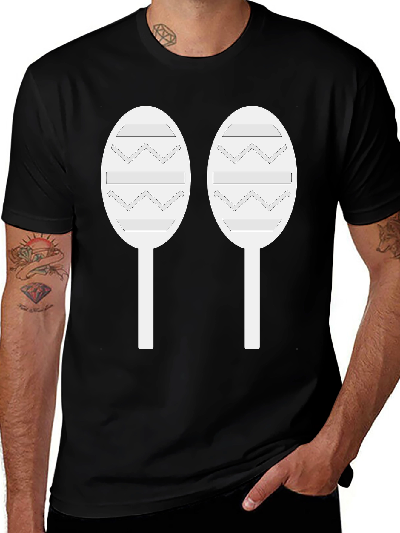 Maraca Graphic Tee - Black Cotton T-Shirt