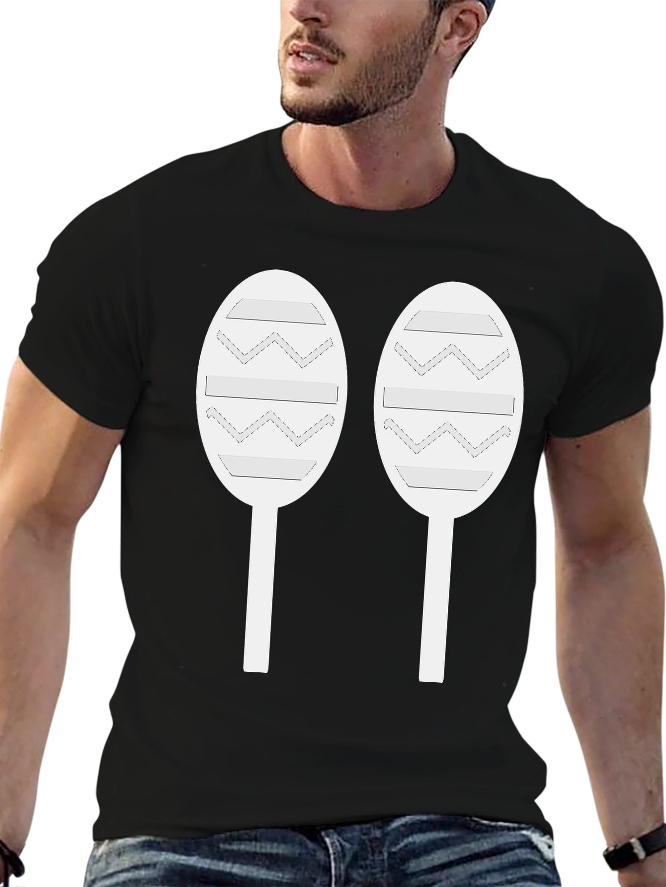 Maraca Graphic Tee - Black Cotton T-Shirt