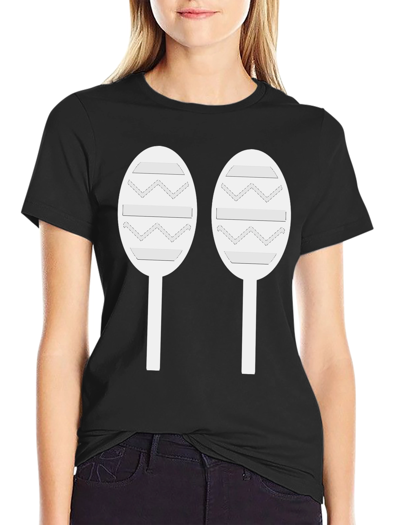 Maraca Graphic Tee - Black Cotton T-Shirt