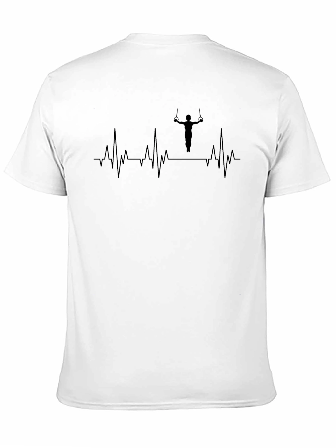 Gymnastics Heartbeat T-Shirt -  Mens Black Tee