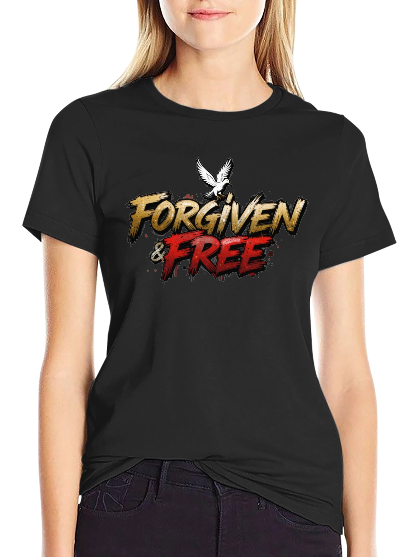 Forgiven & Free Graphic Tee - Black