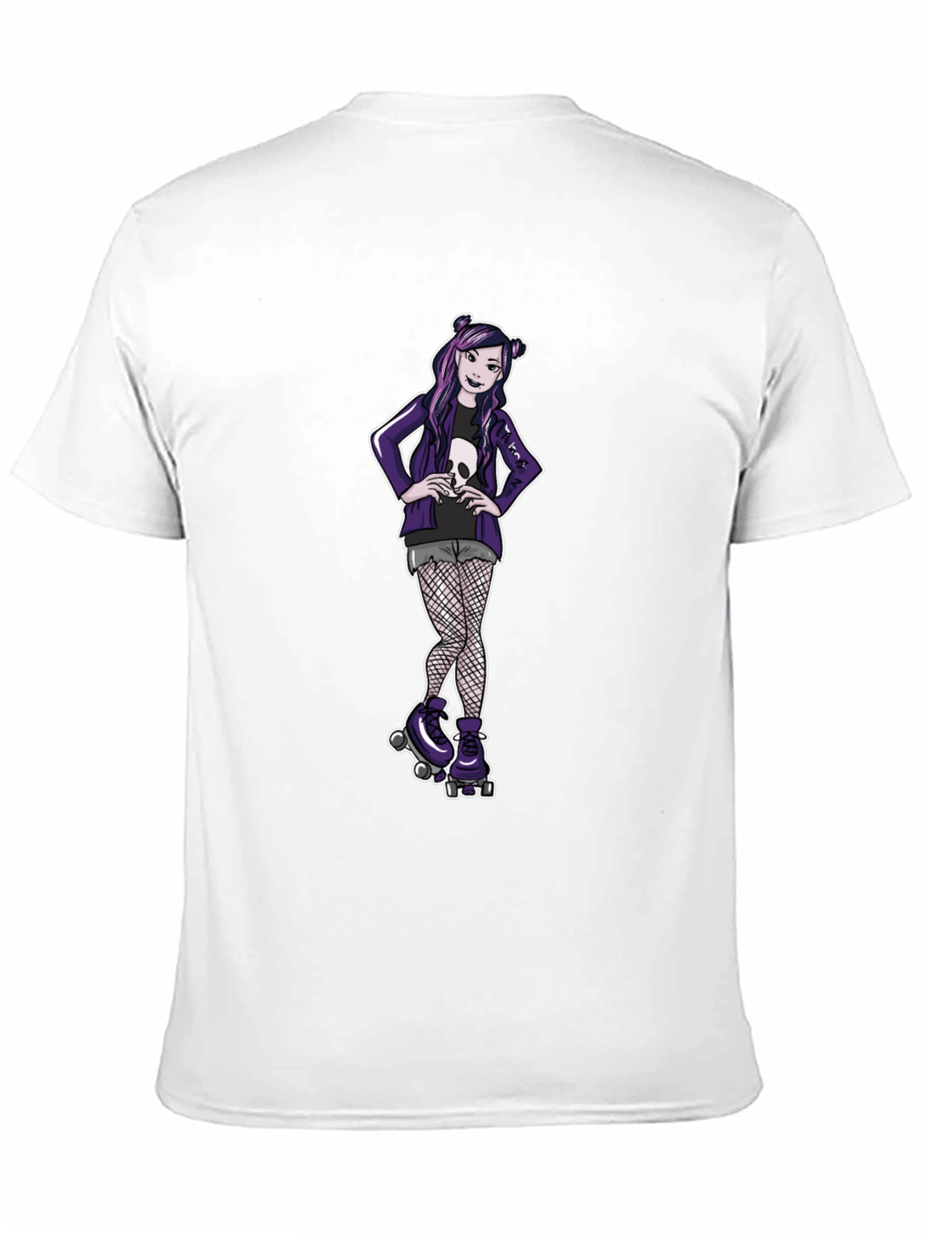 Gothic Girl on Skates Black T-Shirt