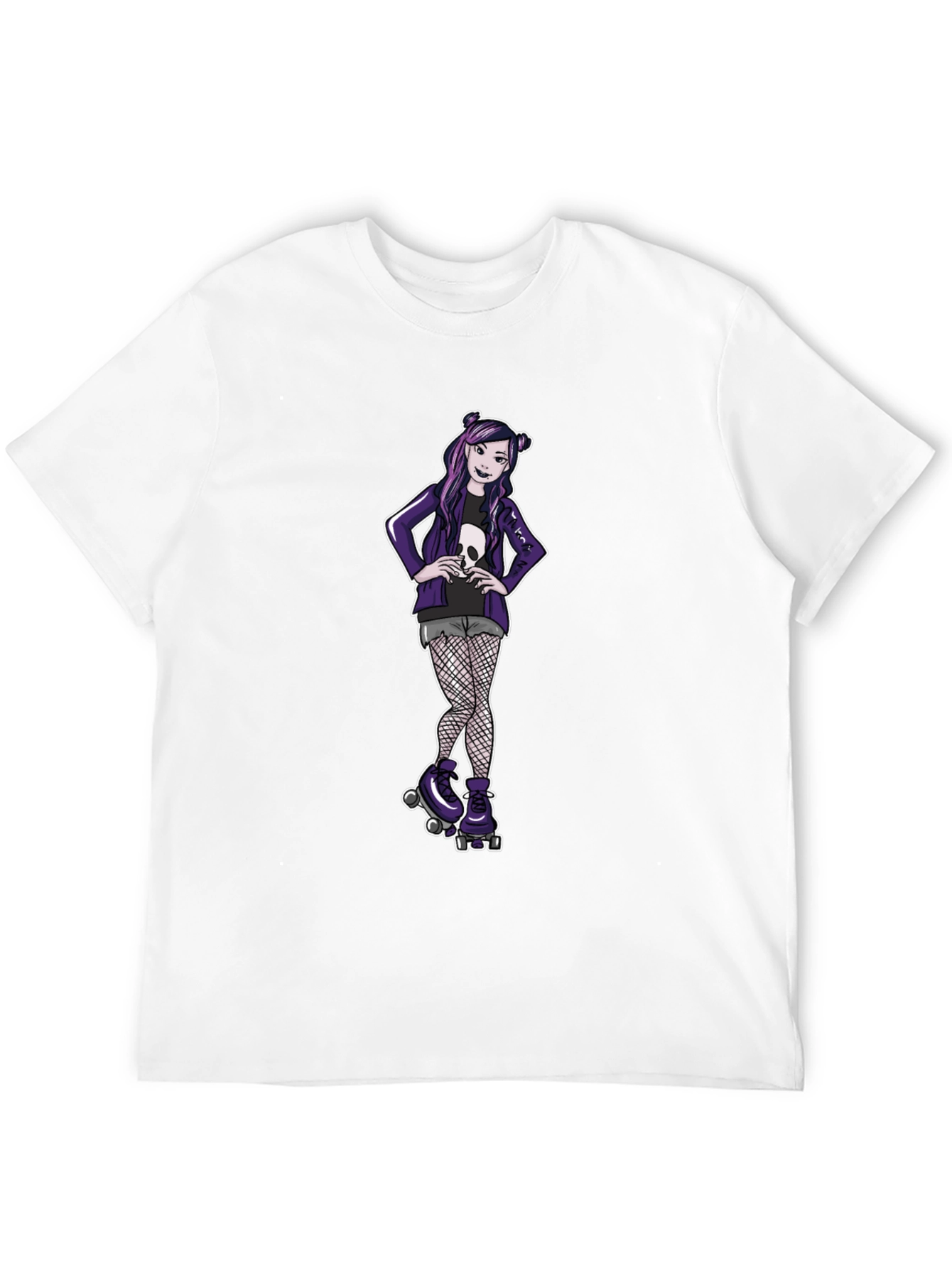 Gothic Girl on Skates Black T-Shirt
