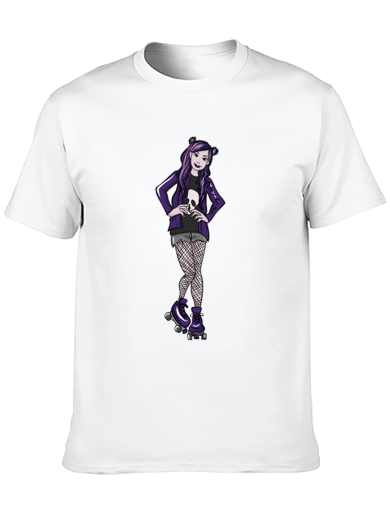 Gothic Girl on Skates Black T-Shirt