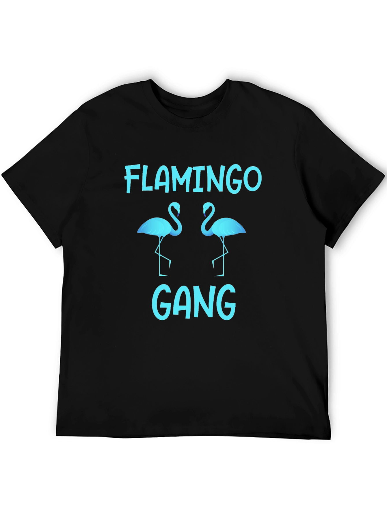 Flamingo Gang Graphic Tee - Black Cotton T-Shirt