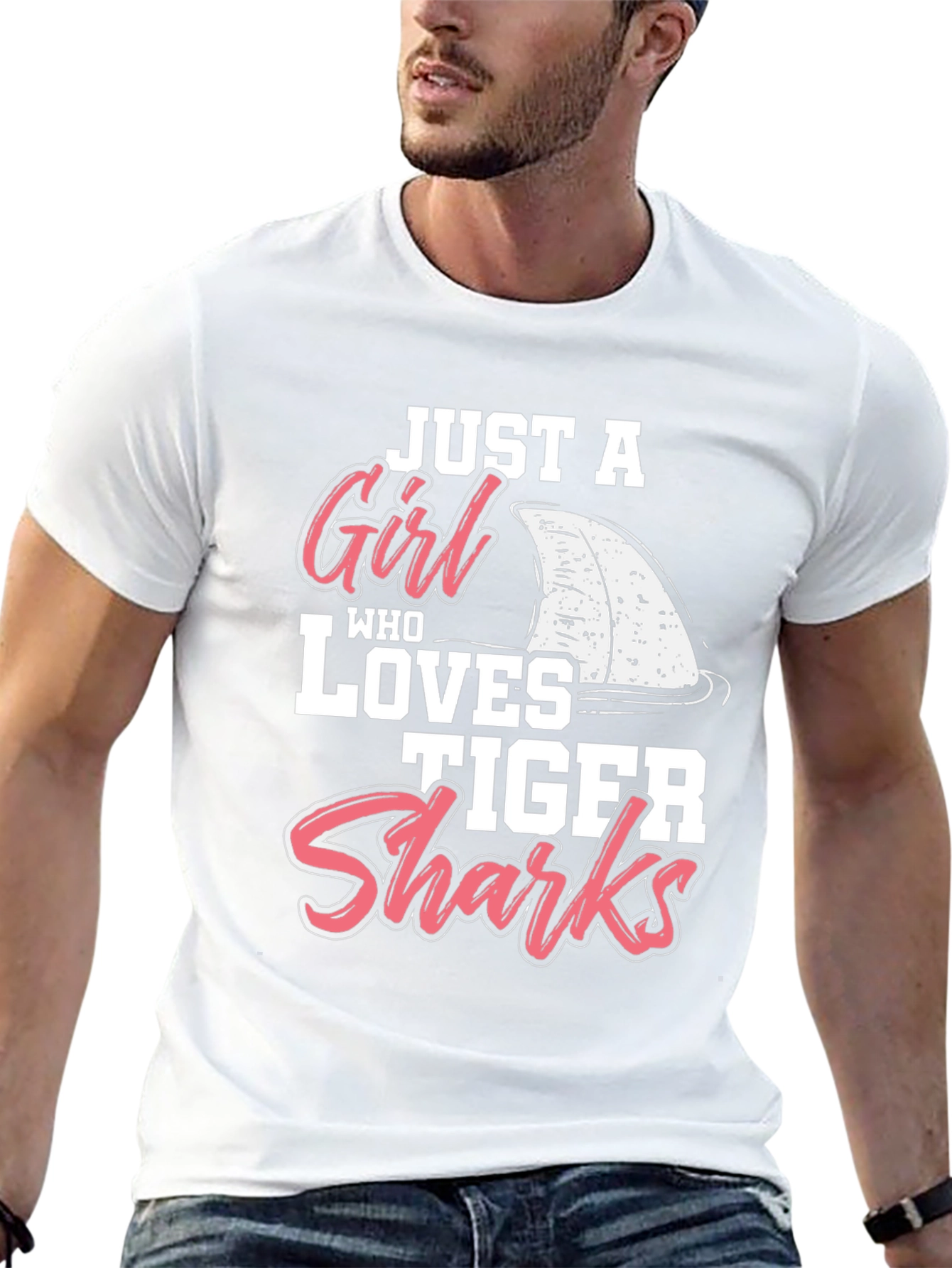 Tiger Shark Lover Graphic Tee - Black