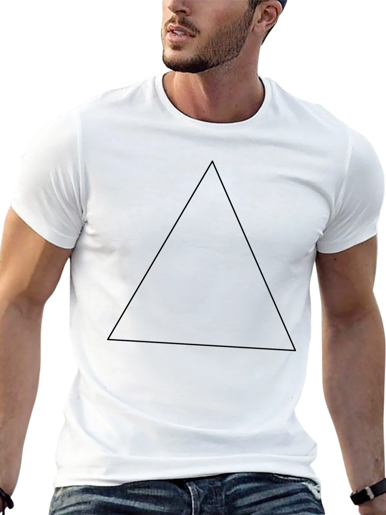 Minimalist Black Triangle Graphic T-Shirt