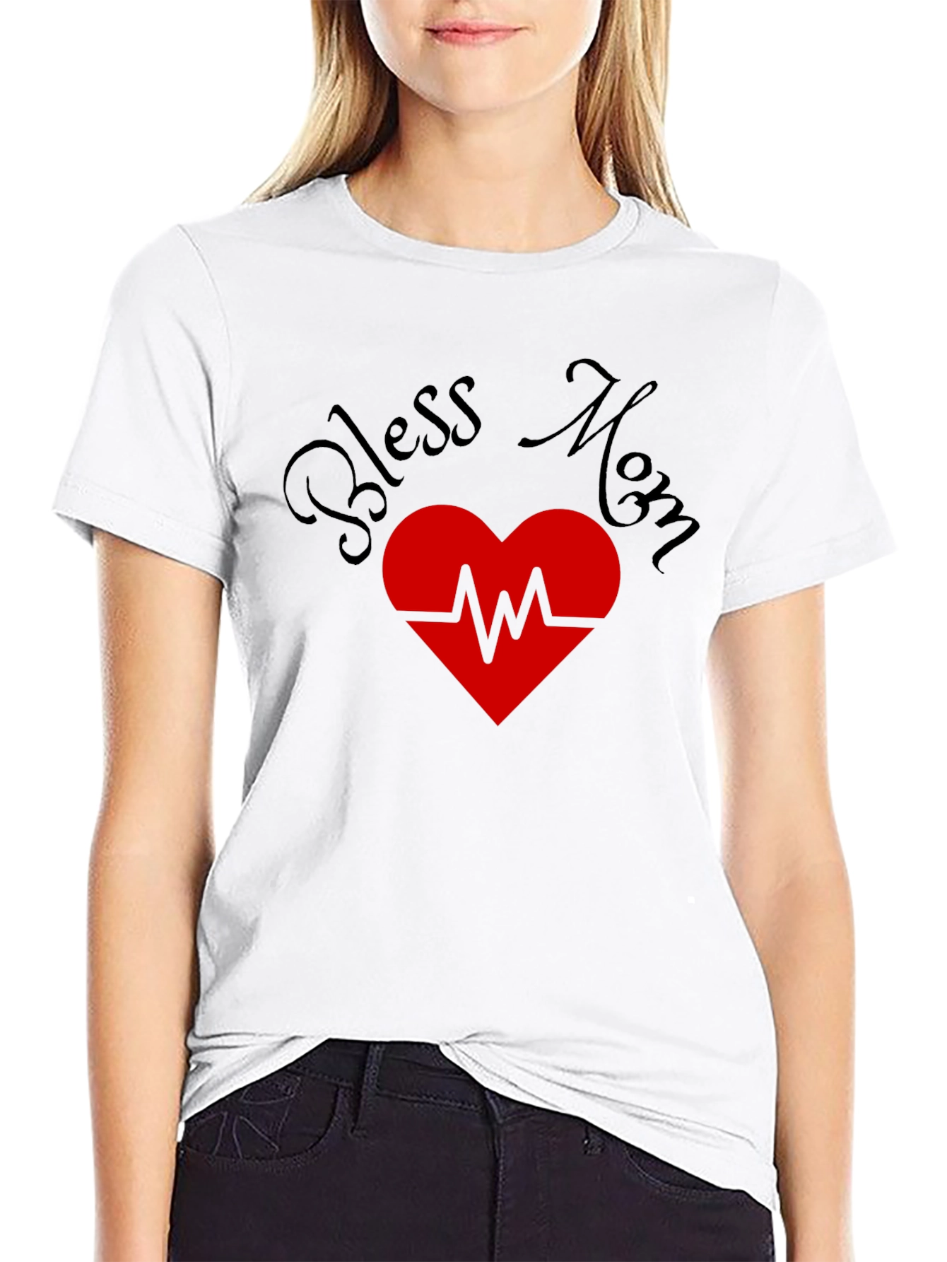 Bless Mom Heartbeat T-Shirt - Mothers Day Gift