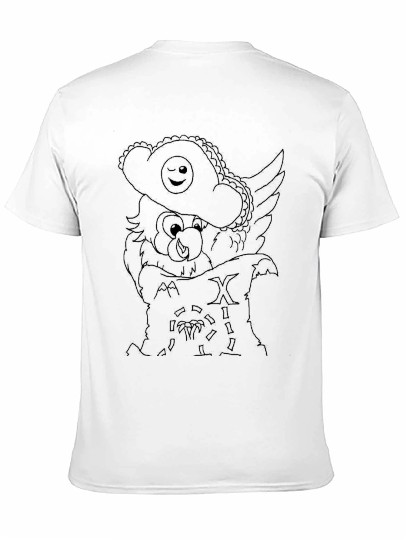 Black Graphic Tee - Cartoon Pirate Design