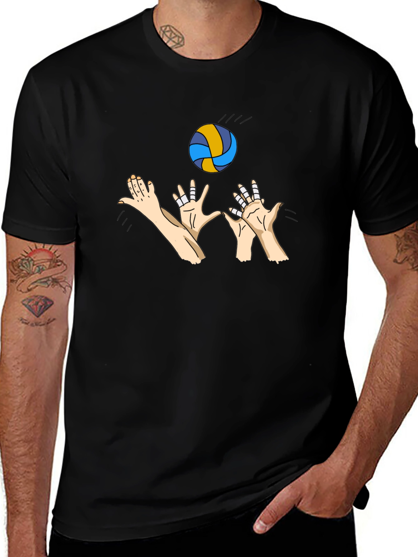 Volleyball Player Graphic Black T-Shirt