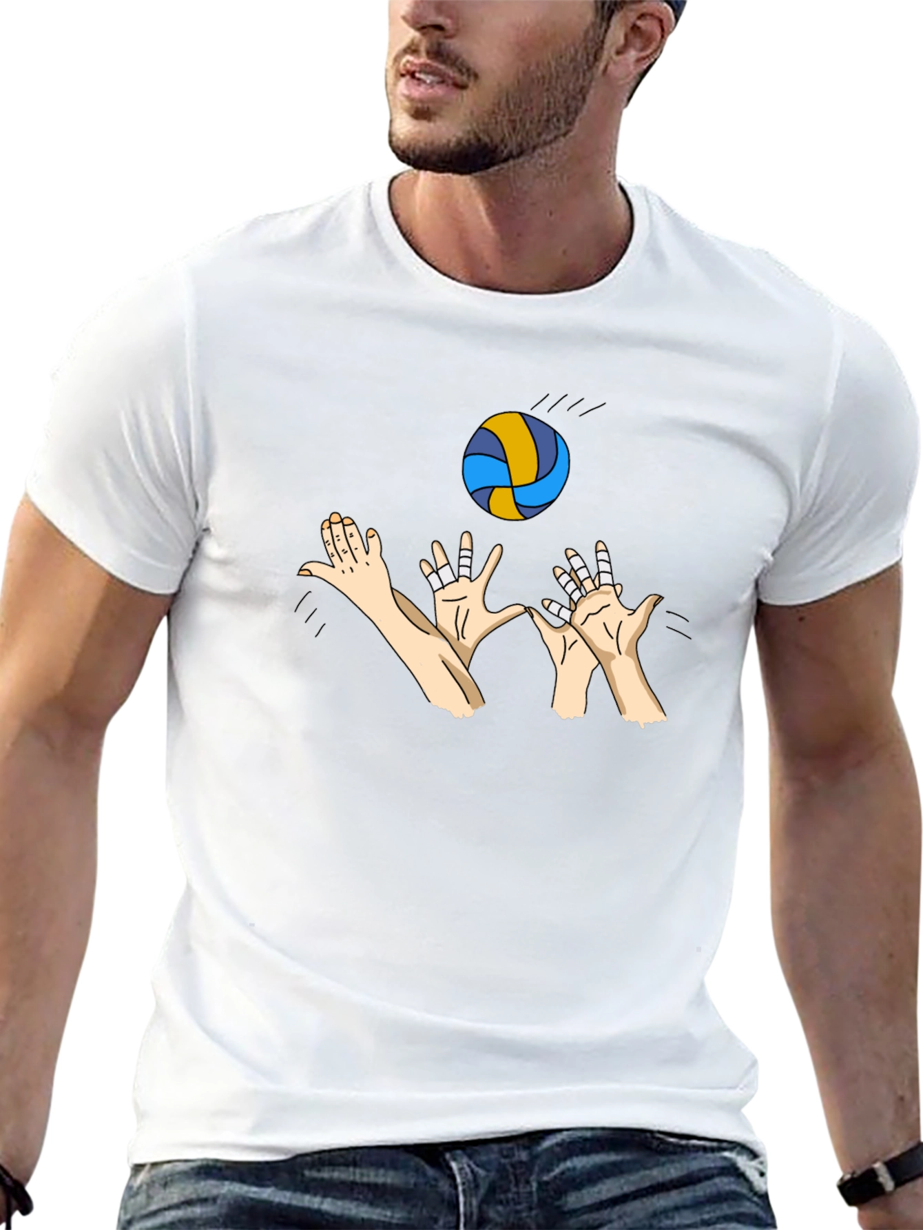 Volleyball Player Graphic Black T-Shirt