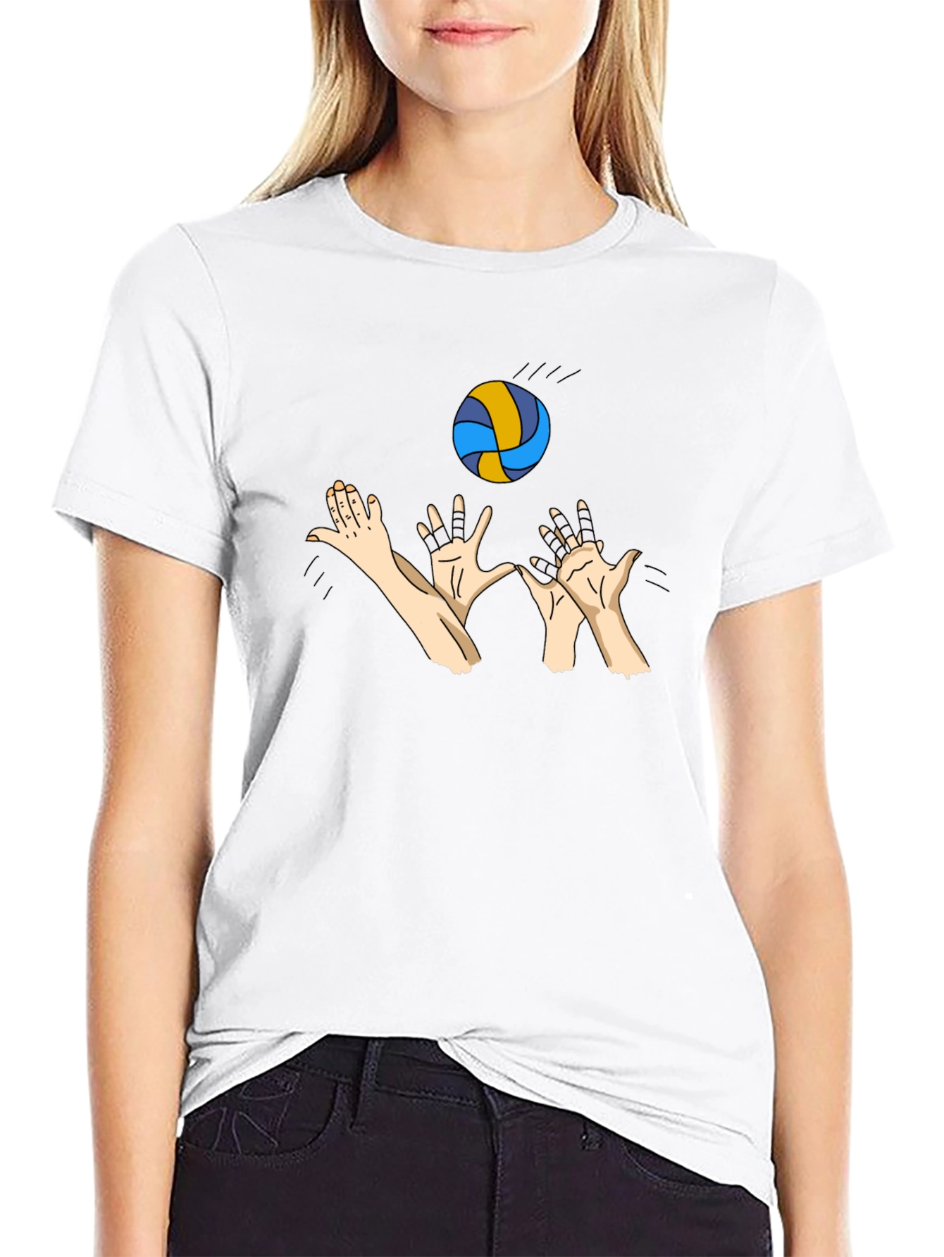 Volleyball Player Graphic Black T-Shirt
