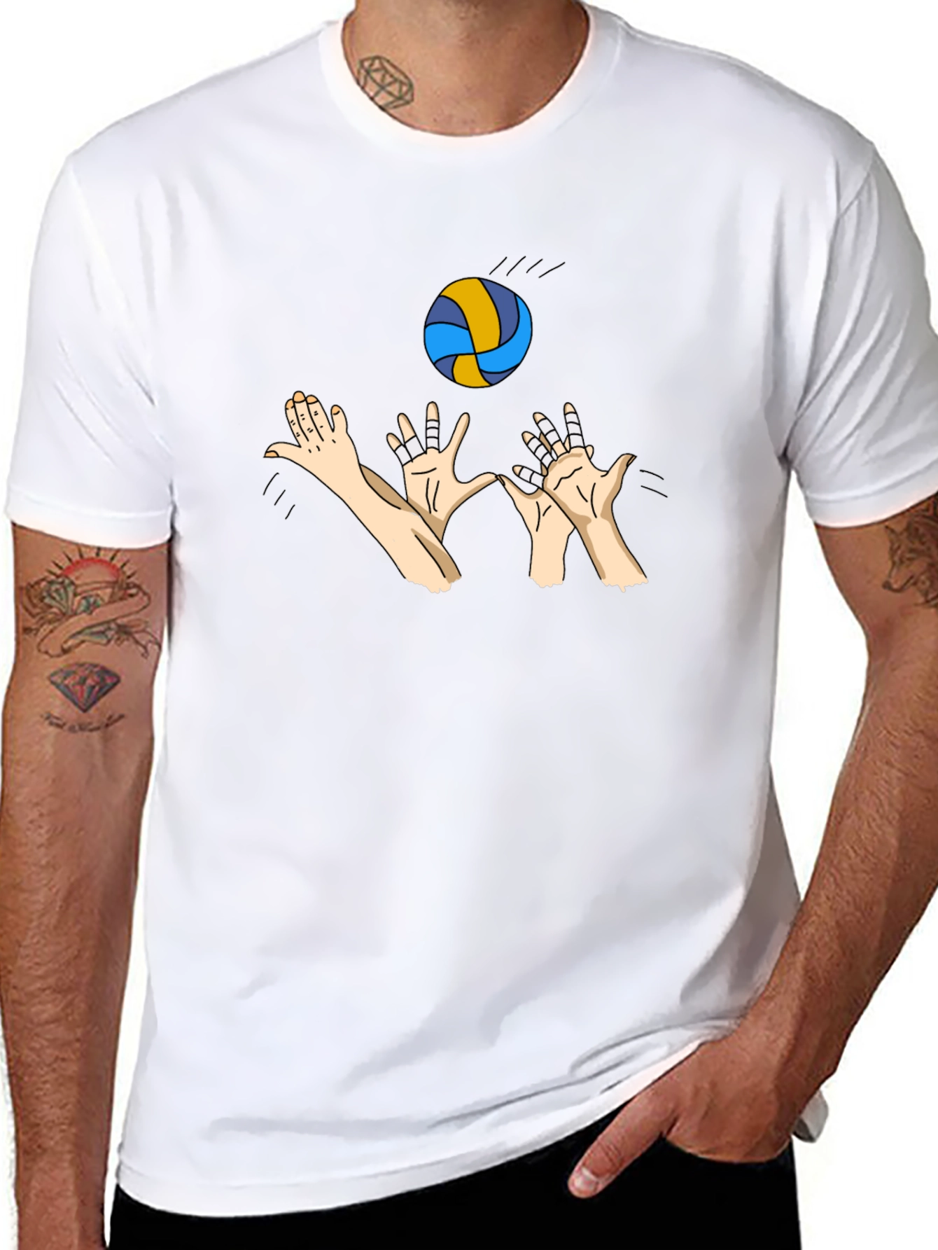 Volleyball Player Graphic Black T-Shirt