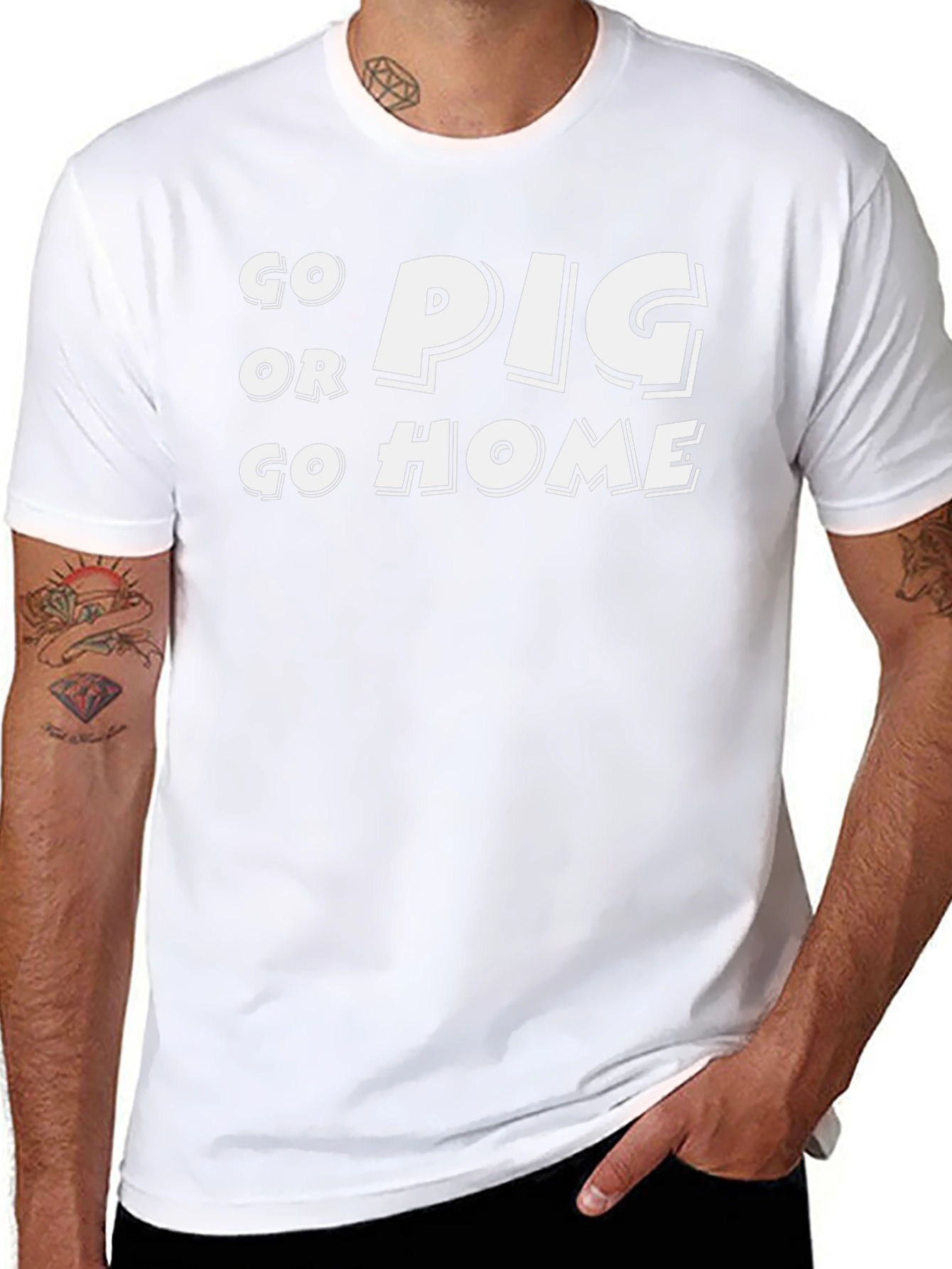 Go Pig or Go Home Black T-Shirt