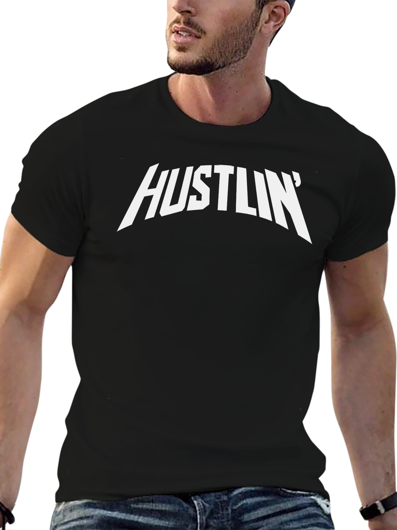 Hustlin Black T-Shirt - Streetwear Style