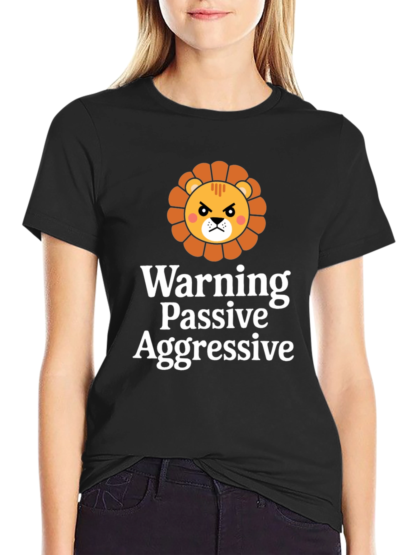 Passive Aggressive Lion Black T-Shirt