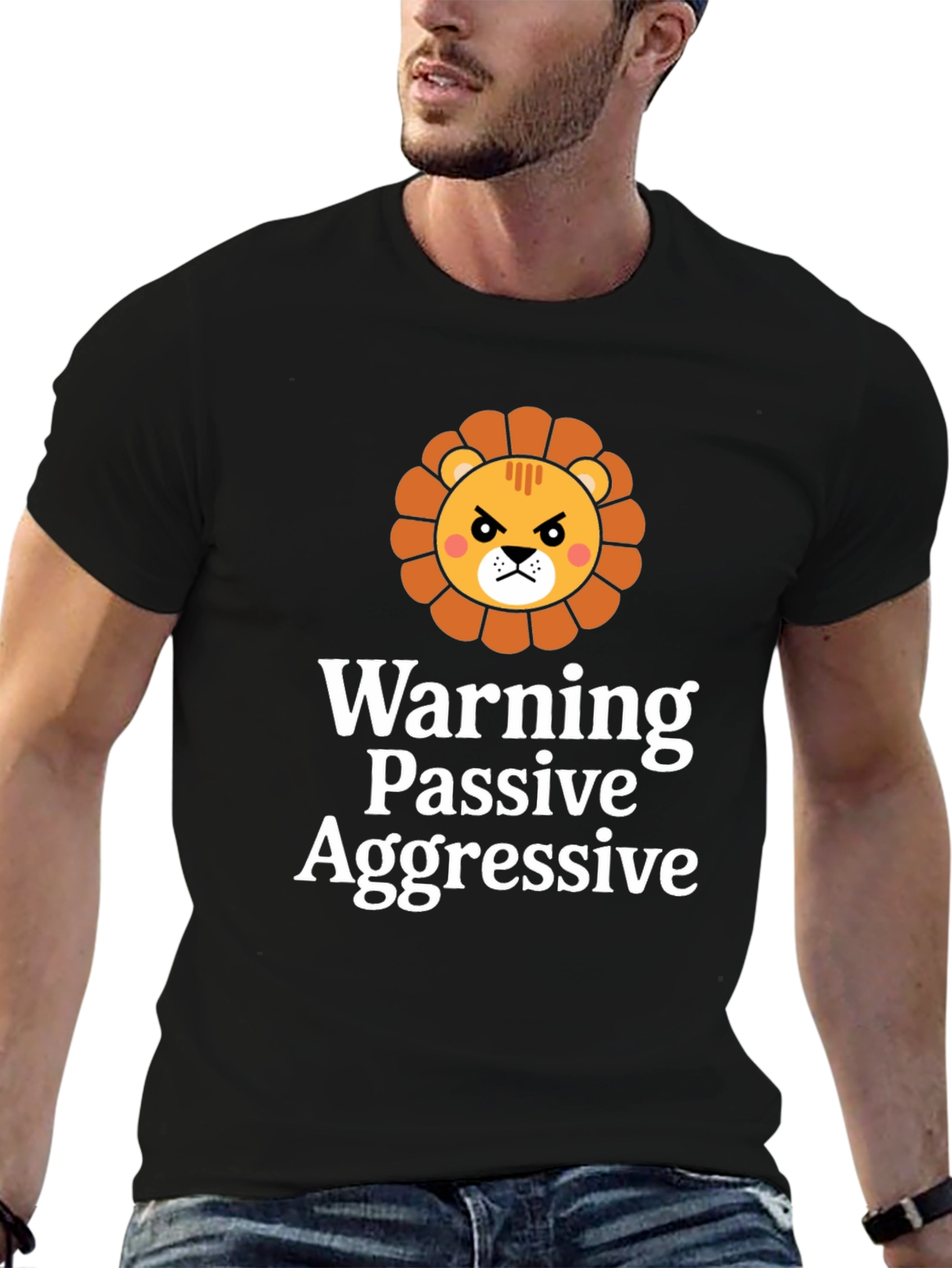 Passive Aggressive Lion Black T-Shirt