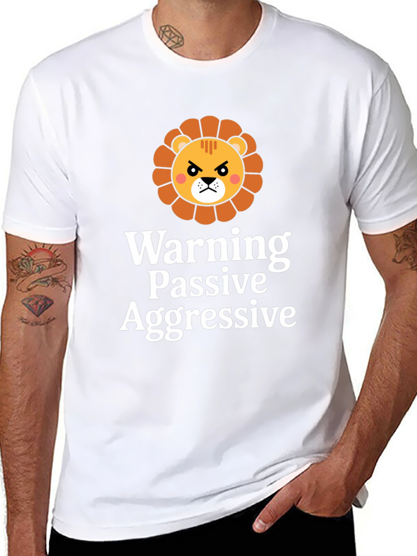 Passive Aggressive Lion Black T-Shirt