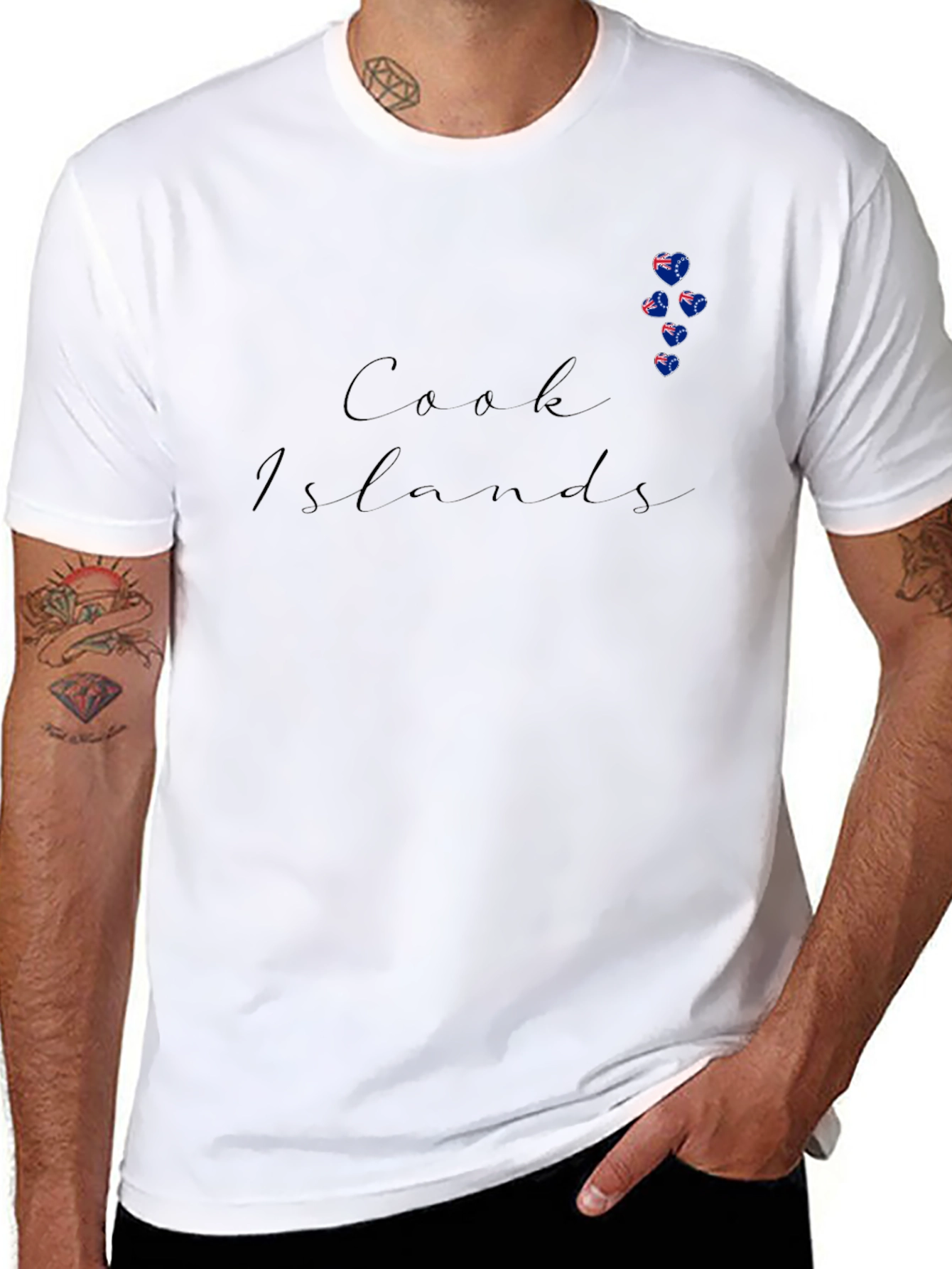 Cook Islands Flag Heart Tee