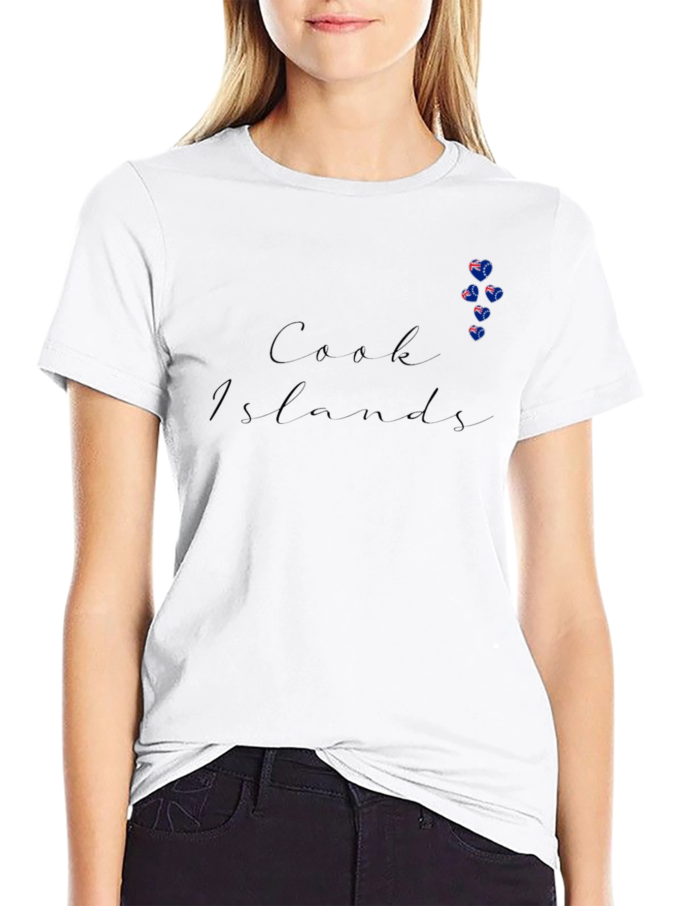 Cook Islands Flag Heart Tee