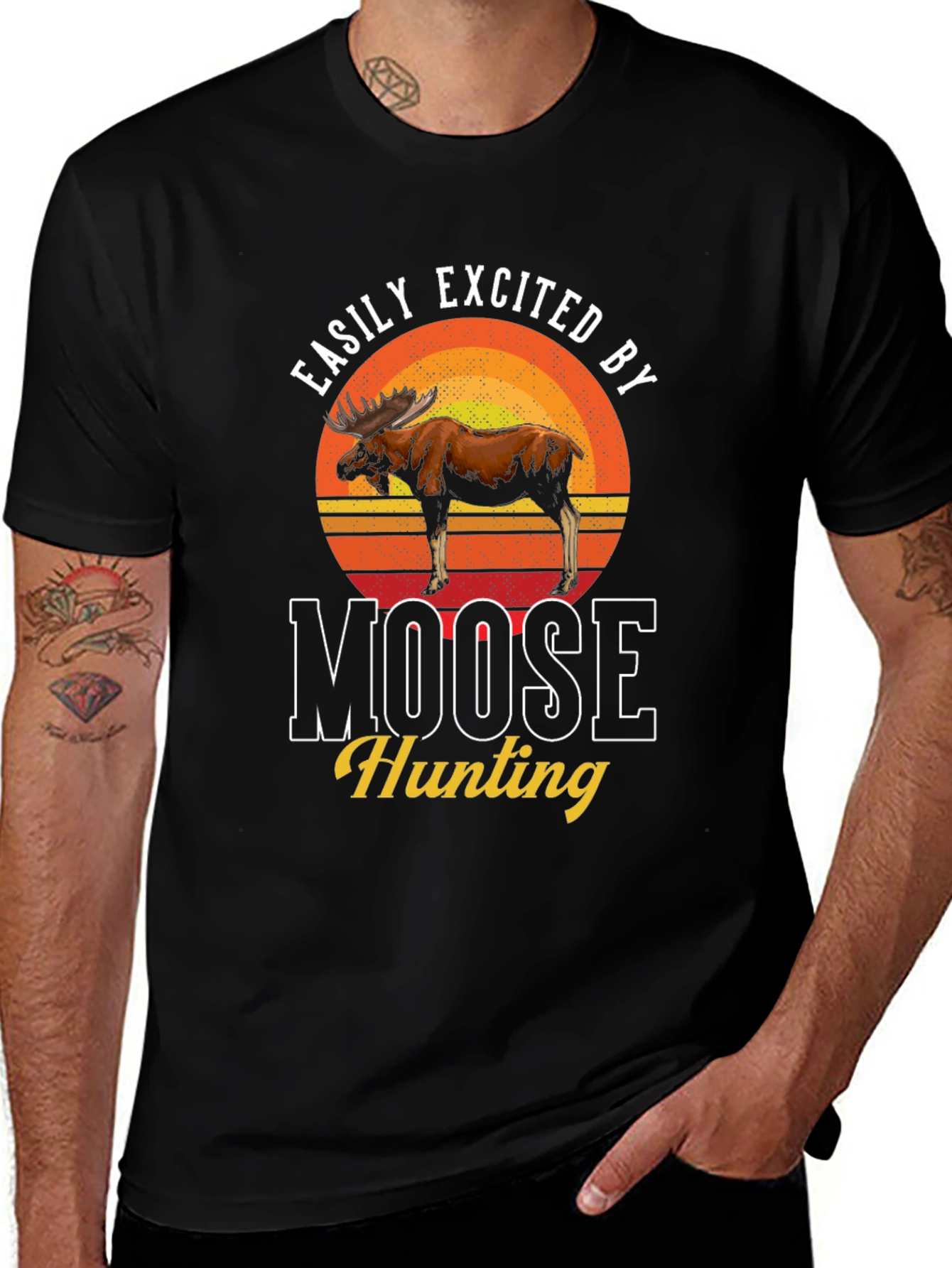 Easily Excited by Moose Hunting T-Shirt