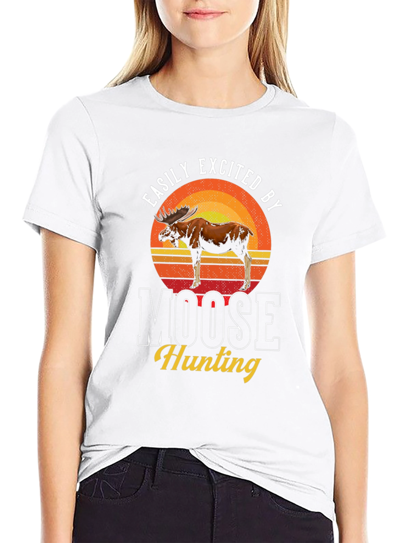 Easily Excited by Moose Hunting T-Shirt