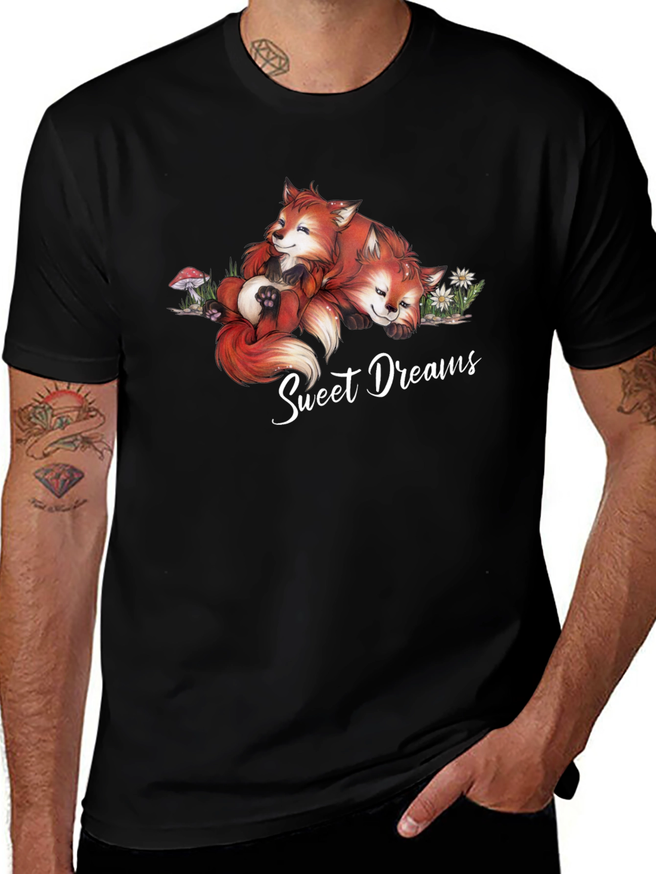 Sweet Dreams Foxes Graphic T-Shirt