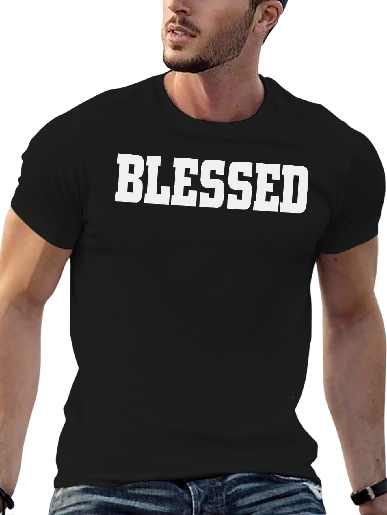 Blessed Graphic Tee - Black Short Sleeve T-Shirt