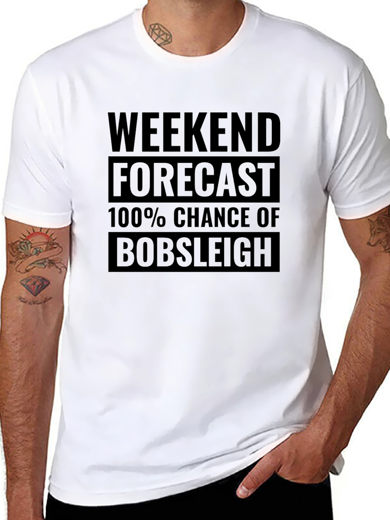 Funny Bobsleigh Weekend Forecast T-Shirt