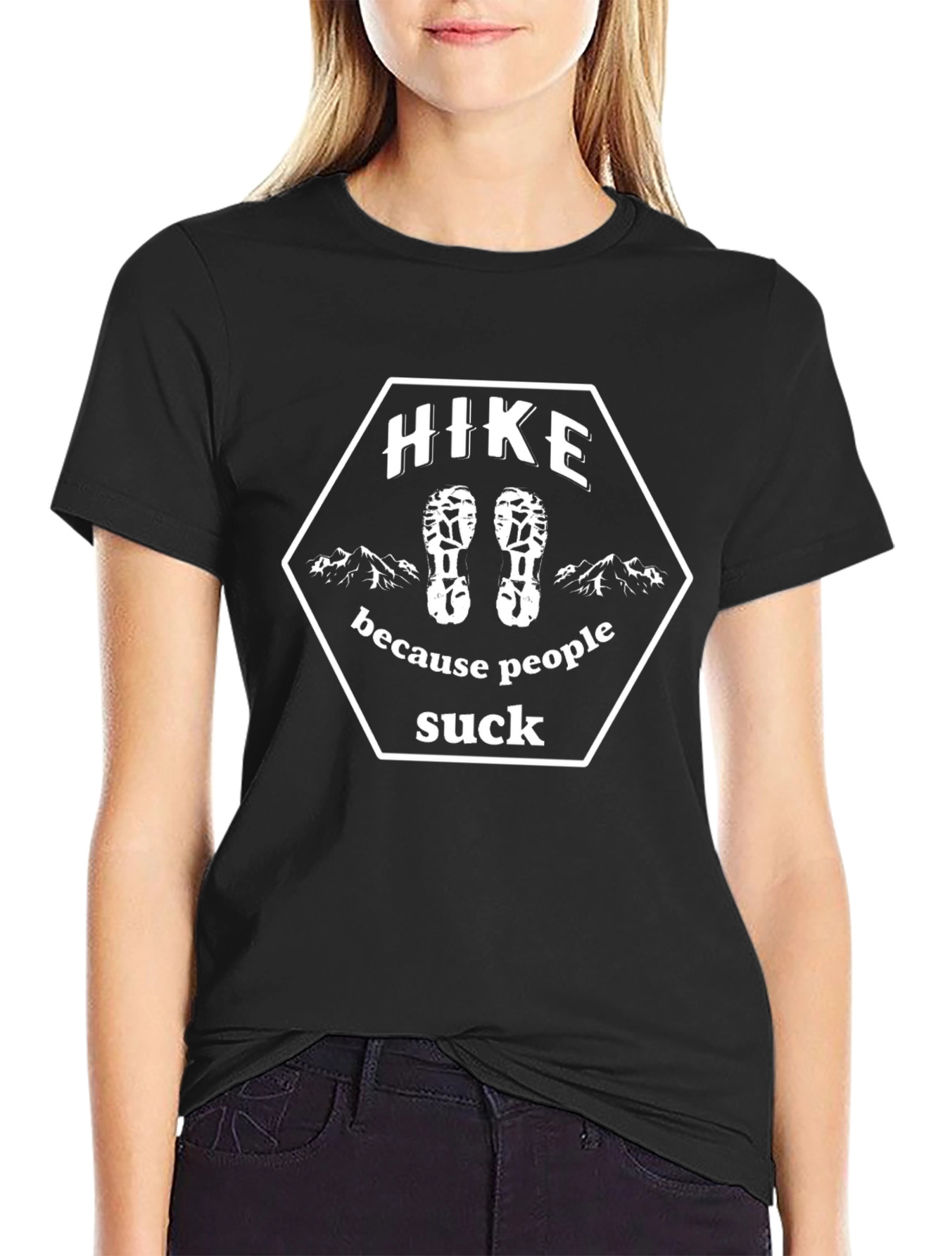 Hike Because People Suck Graphic T-Shirt