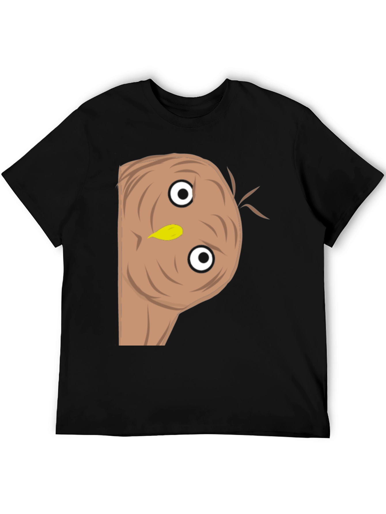 Funny Upside-Down Turkey Face Black T-Shirt