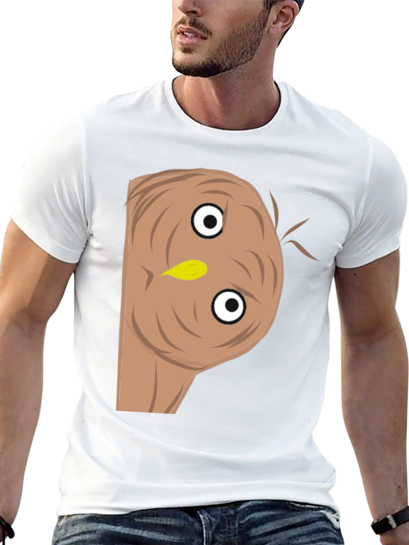 Funny Upside-Down Turkey Face Black T-Shirt