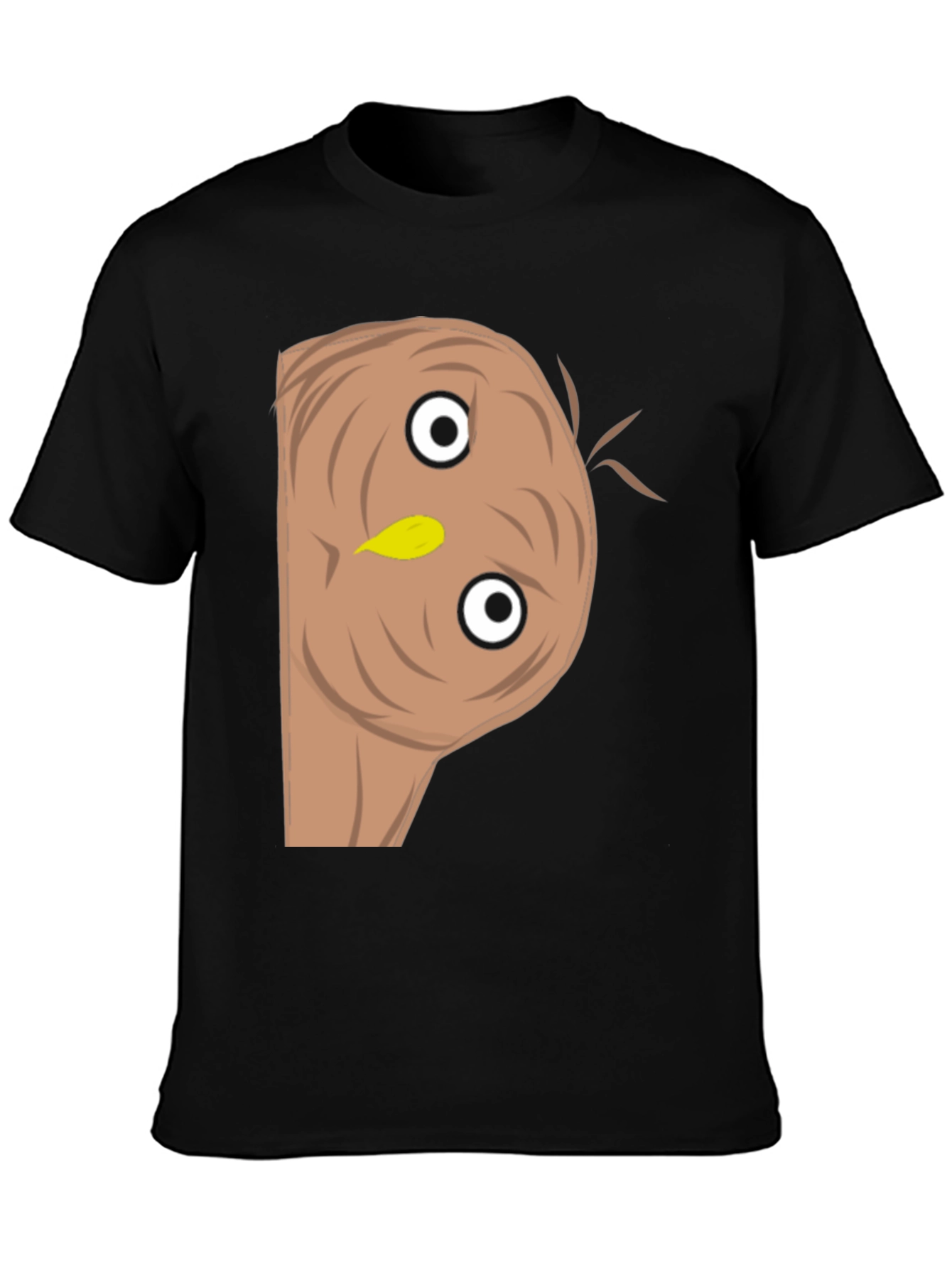 Funny Upside-Down Turkey Face Black T-Shirt
