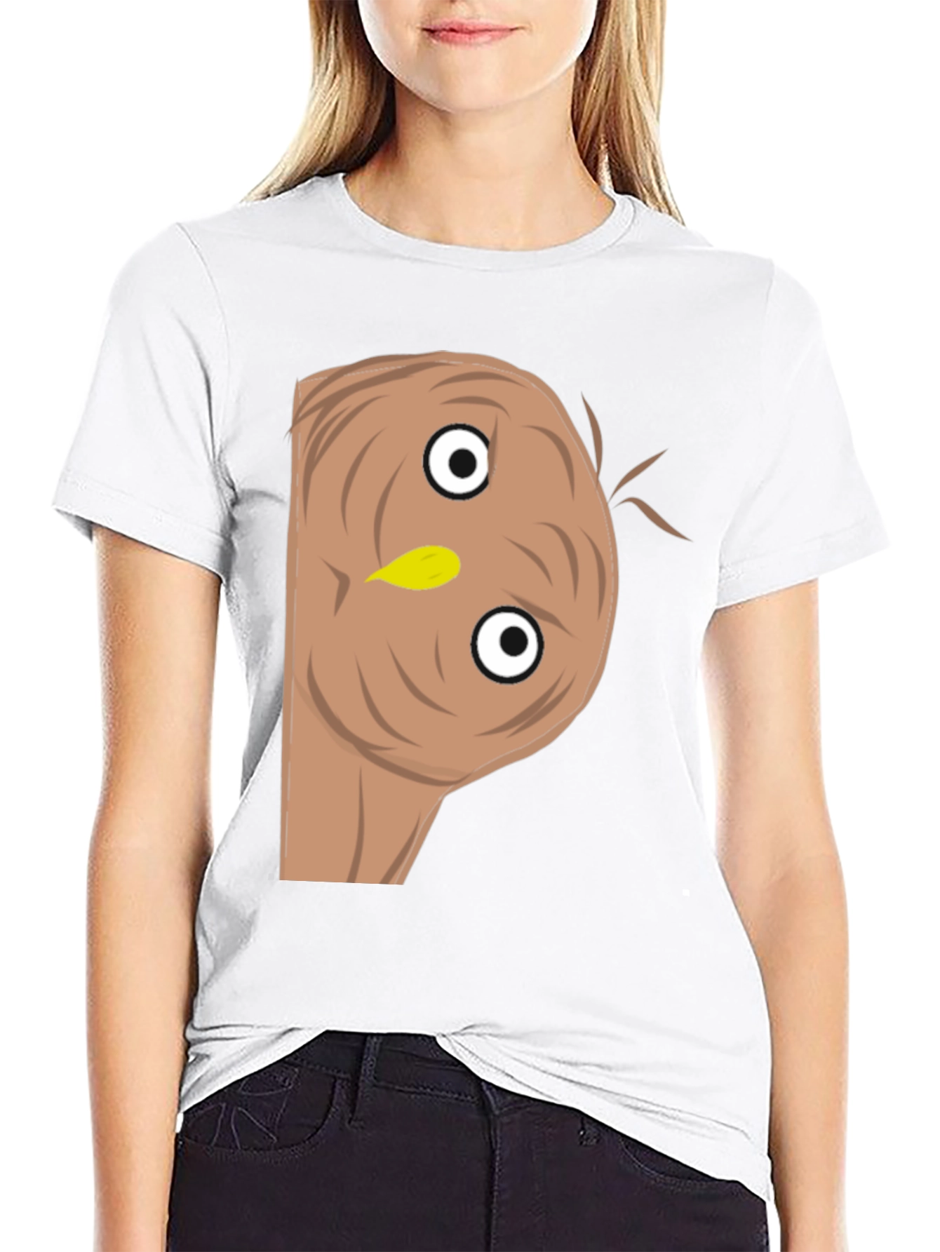 Funny Upside-Down Turkey Face Black T-Shirt