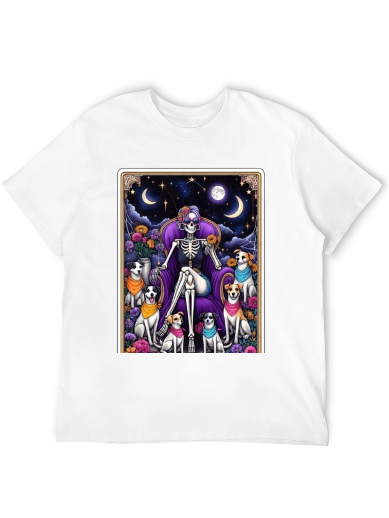 Skeleton & Dogs T-Shirt - Unisex Black Tee