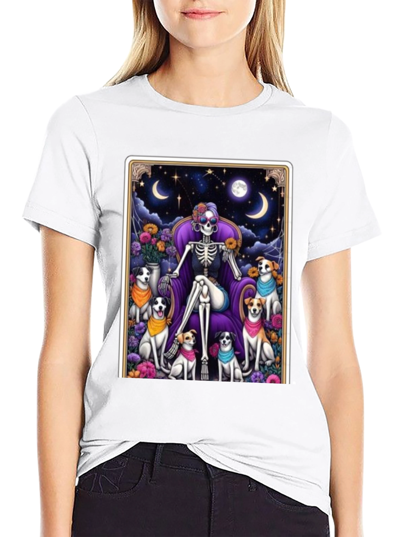 Skeleton & Dogs T-Shirt - Unisex Black Tee