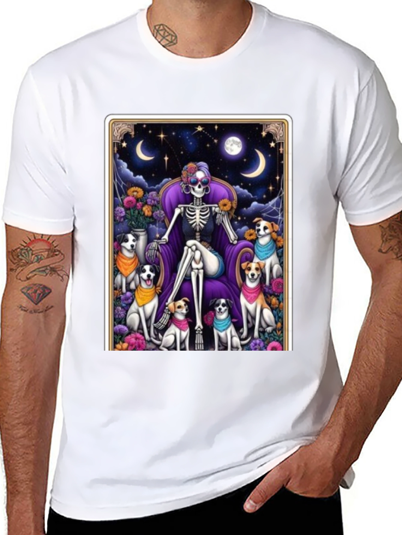 Skeleton & Dogs T-Shirt - Unisex Black Tee