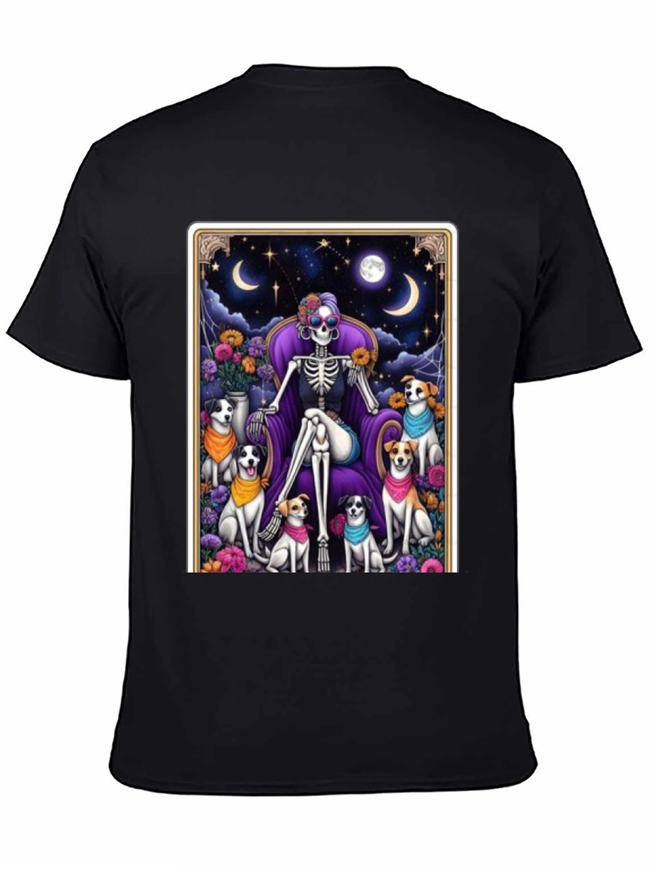 Skeleton & Dogs T-Shirt - Unisex Black Tee