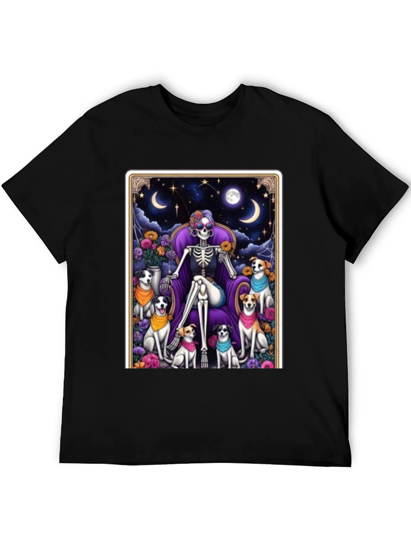 Skeleton & Dogs T-Shirt - Unisex Black Tee