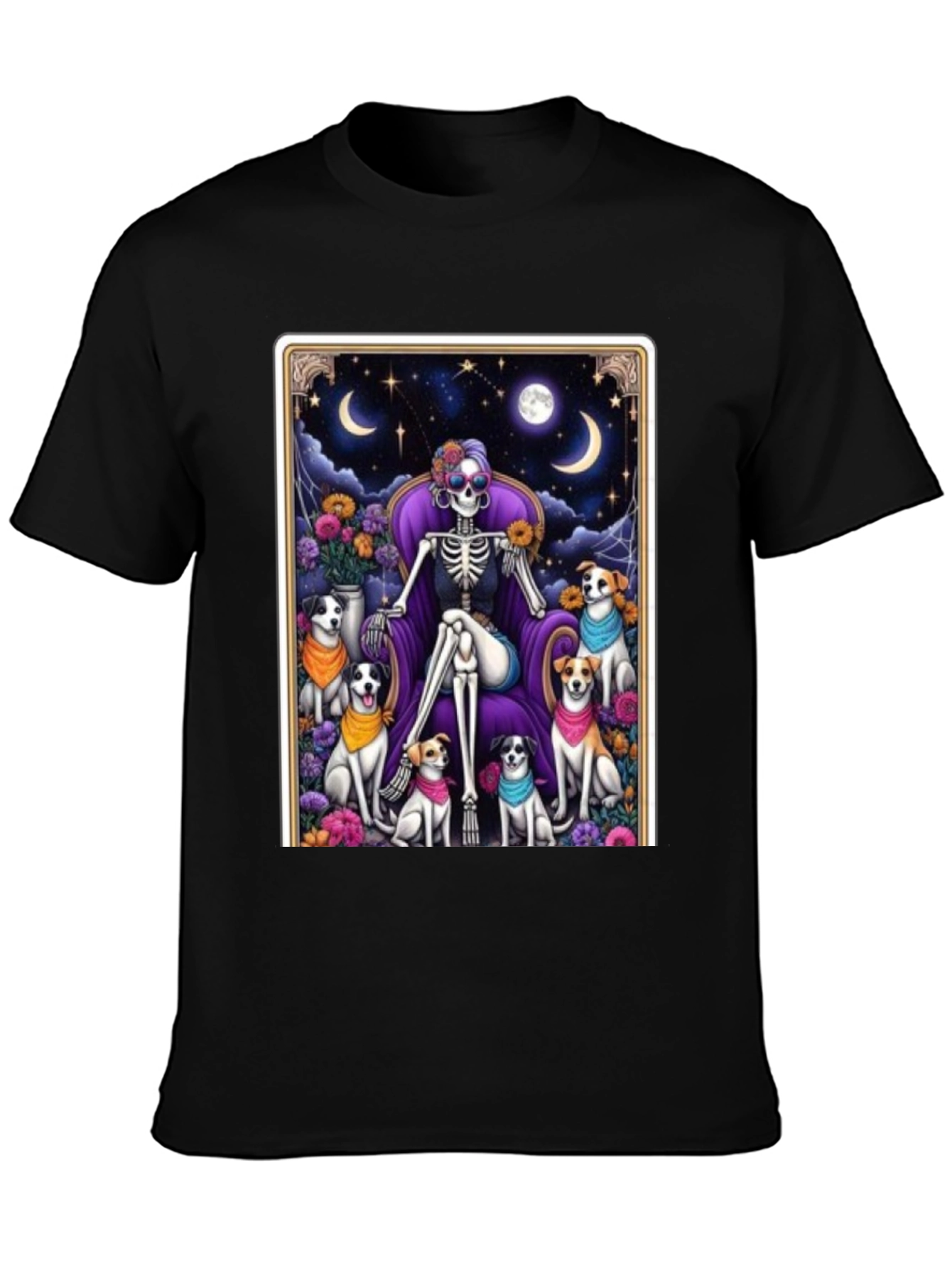 Skeleton & Dogs T-Shirt - Unisex Black Tee