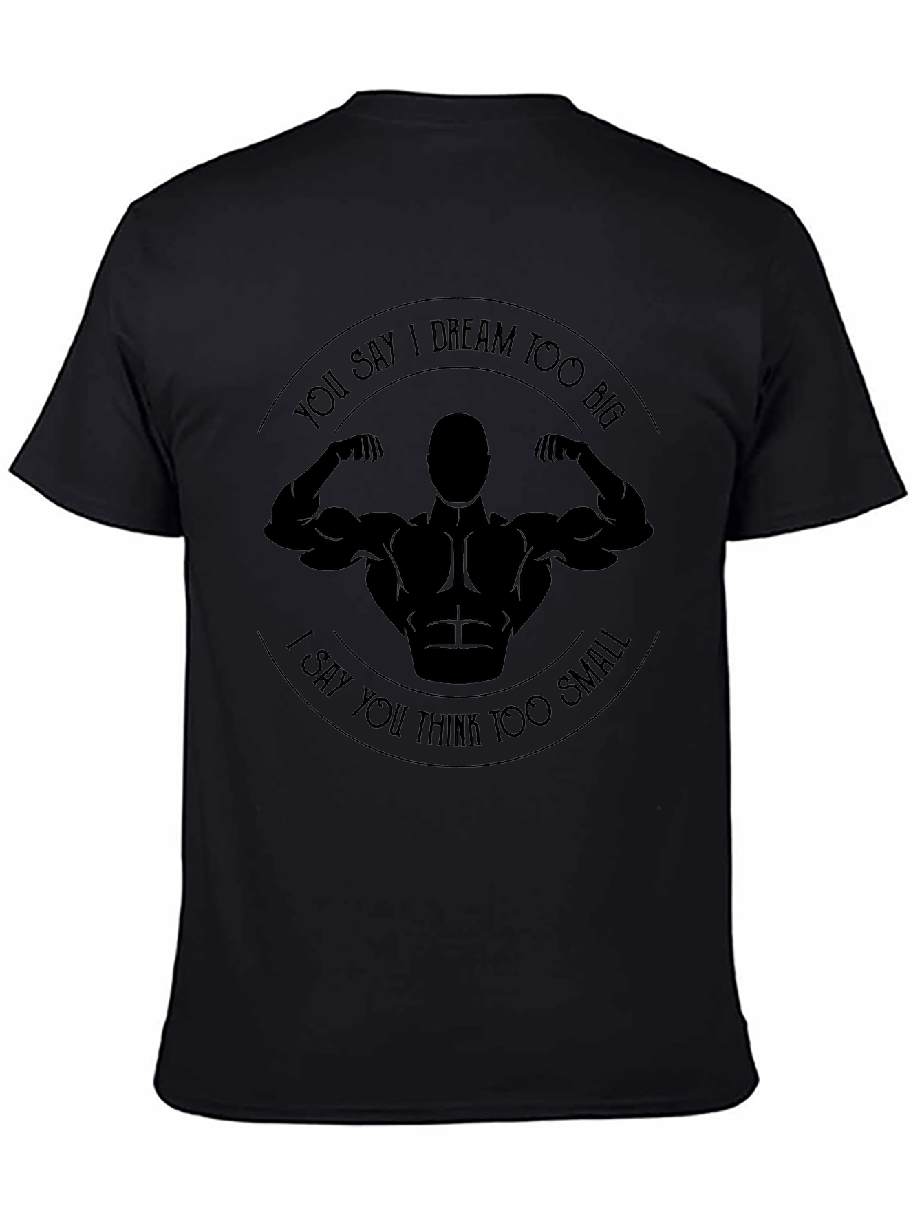 Motivational Bodybuilder Graphic Black T-Shirt