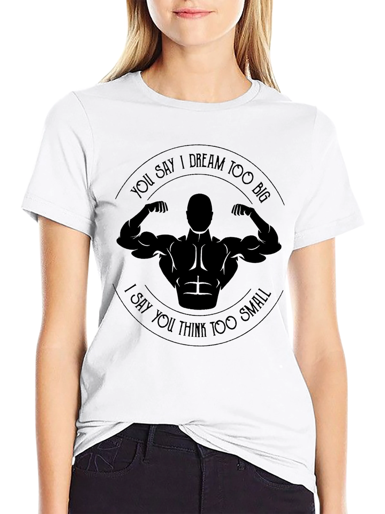 Motivational Bodybuilder Graphic Black T-Shirt