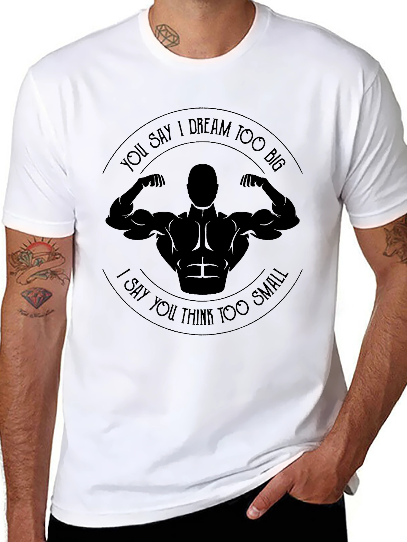 Motivational Bodybuilder Graphic Black T-Shirt
