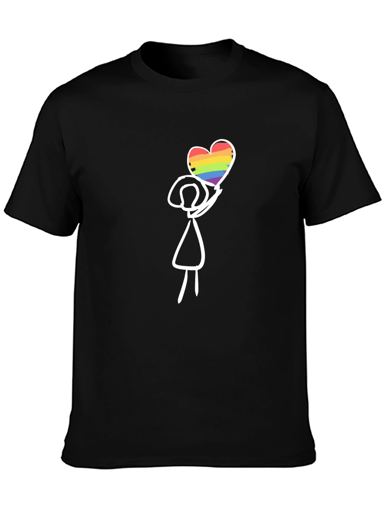 LGBT Pride Stick Figure Heart T-Shirt