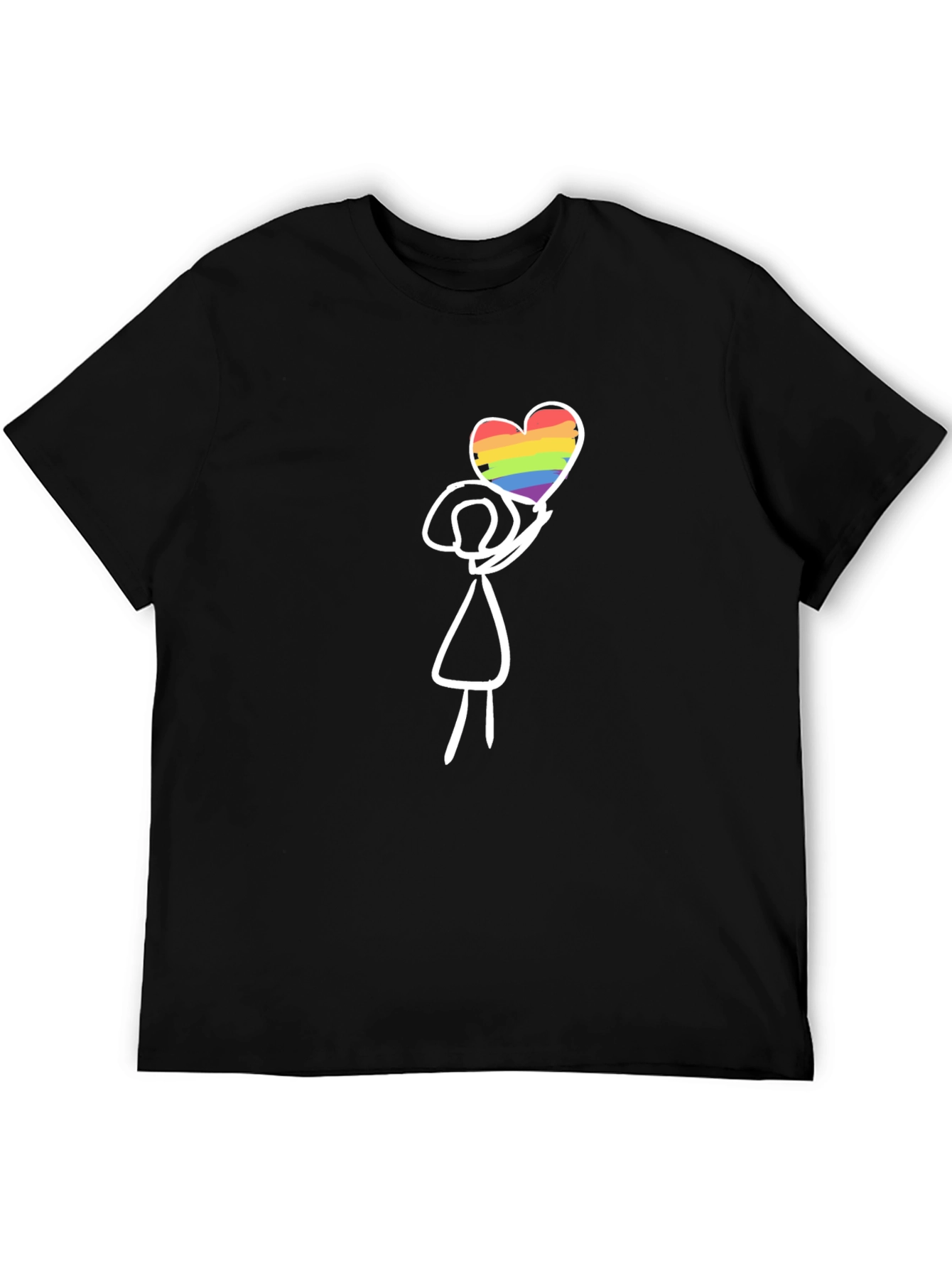 LGBT Pride Stick Figure Heart T-Shirt