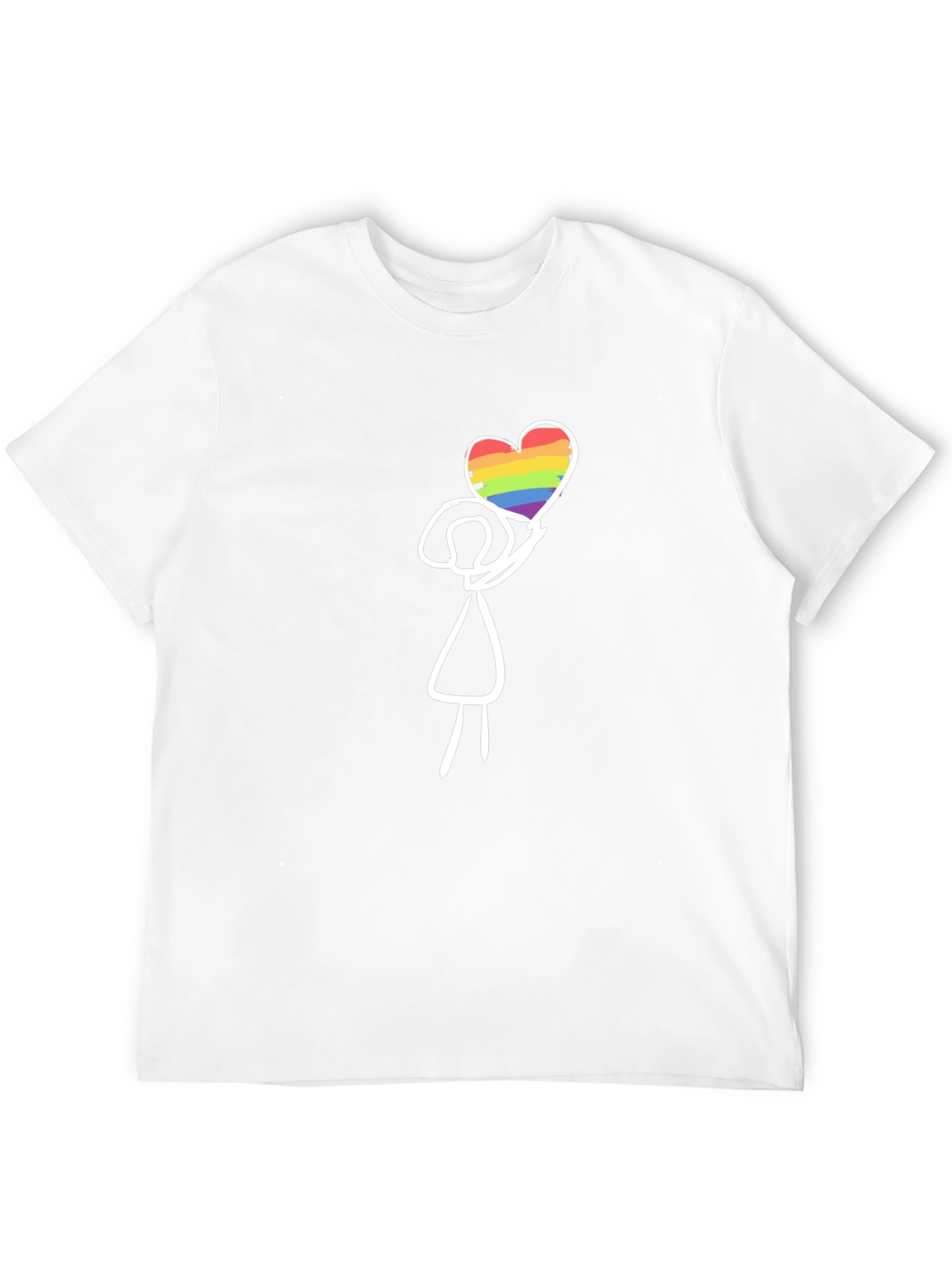 LGBT Pride Stick Figure Heart T-Shirt