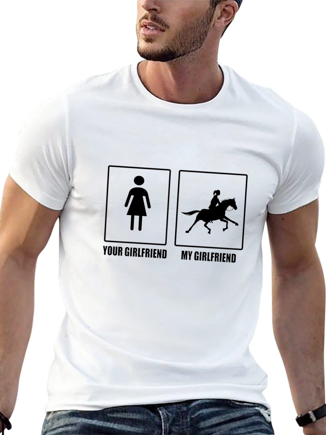 Humorous My Girlfriend Horse Riding T-Shirt