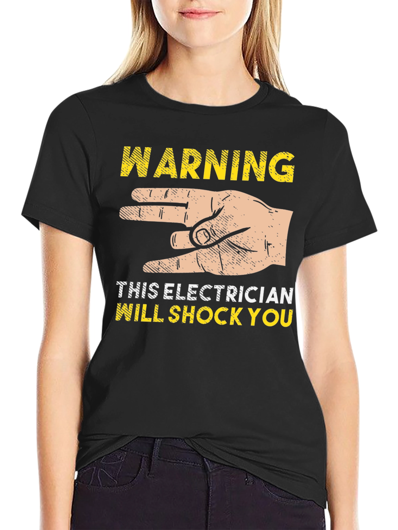 Electrician Shock Warning Graphic T-Shirt