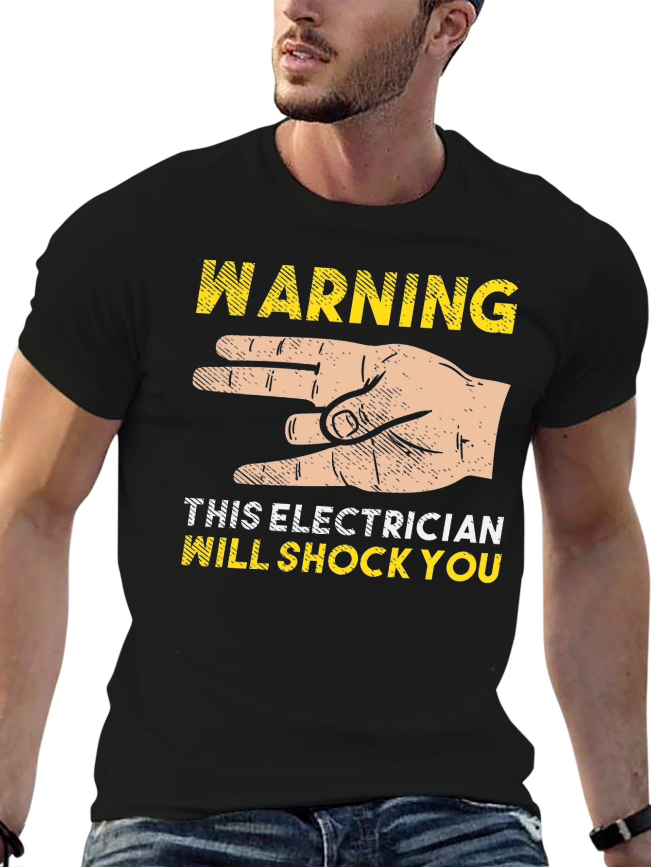 Electrician Shock Warning Graphic T-Shirt