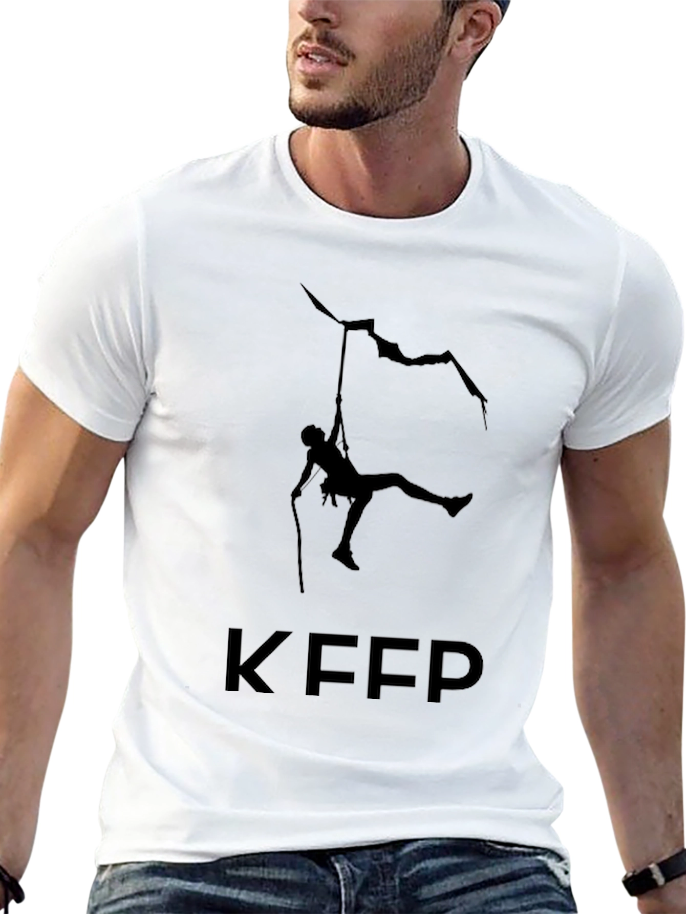 Climbing Silhouette Black T-Shirt: Keep Climbing!